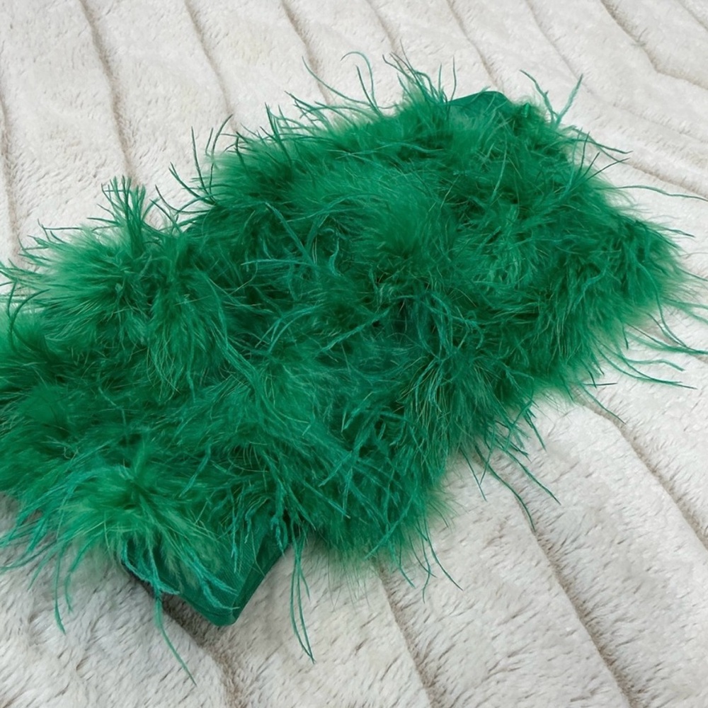 Green feather bandeau corset top from nasty gal